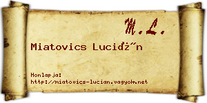 Miatovics Lucián névjegykártya